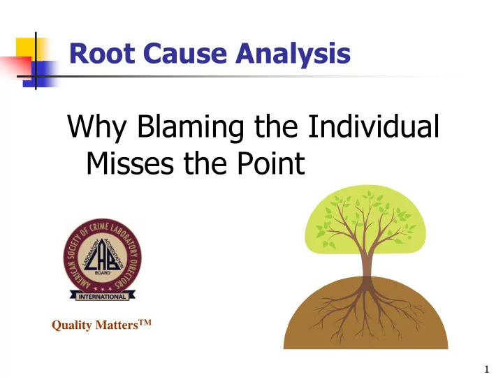 why blaming the individual