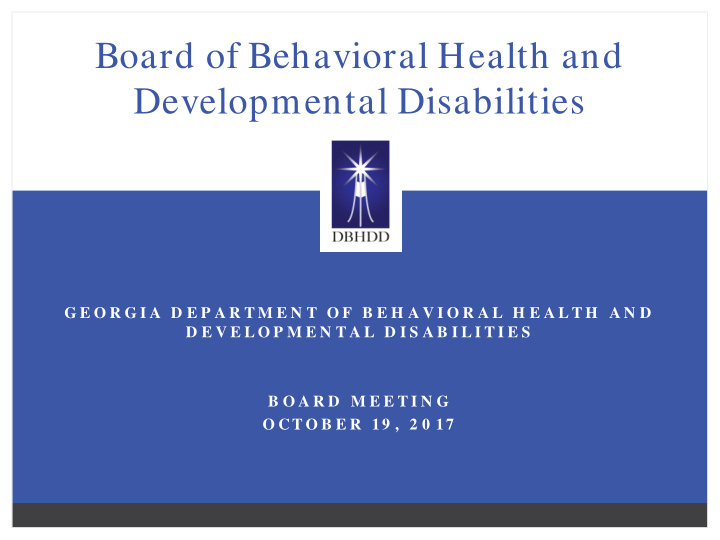 board of behavioral health and developmental disabilities