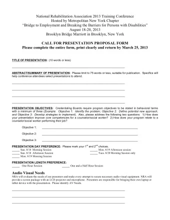 National Rehabilitation Association 2013 Training Conference  Hosted by Metropolitan New York