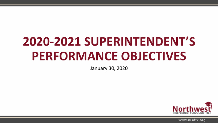performance objectives