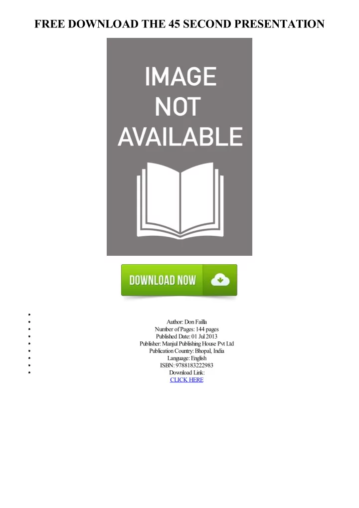free download the 45 second presentation