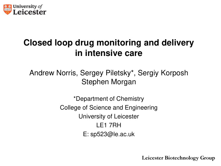 closed loop drug monitoring and delivery