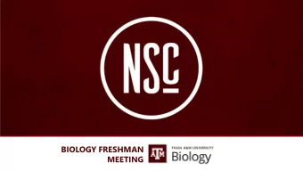 BIOLOGY FRESHMAN  MEETING  CONFERENCE OBJECTIVES  Biology Degree Plans &amp; Core Curriculum