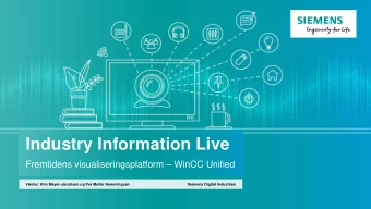 Industry Information Live  Fremtidens visualiseringsplatform  WinCC Unified  Vrter: Kim