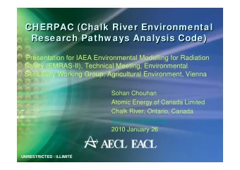 CHERPAC (Chalk River Environmental  CHERPAC (Chalk River Environmental  Research Pathw ays Analysis
