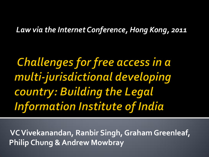 law via the internet conference hong kong 2011 vc