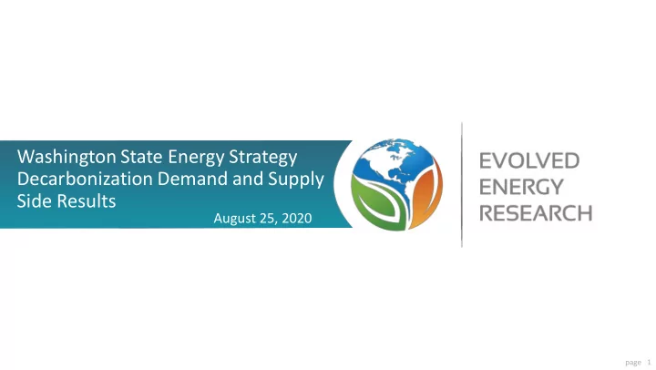 decarbonization demand and supply side results