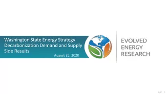 Decarbonization Demand and Supply  Side Results  August 25, 2020  page   1  Agenda  Review of