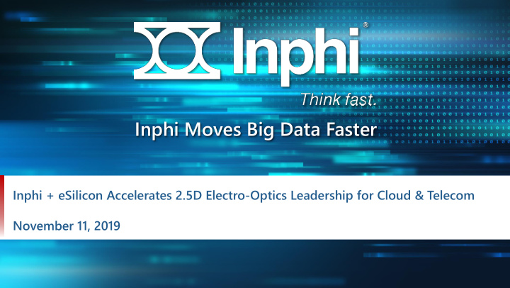 inphi moves big data faster