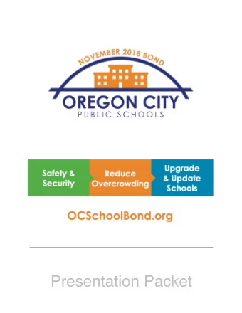 Presentation Packet    Table of contents  Presentation Outlines    Five Minute Presentation