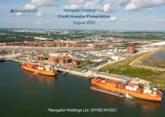 Credit Investor Presentation  August 2020  Navigator Holdings Ltd. (NYSE:NVGS)  Confidential