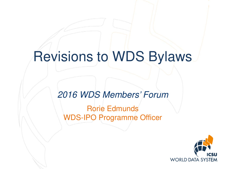 revisions to wds bylaws
