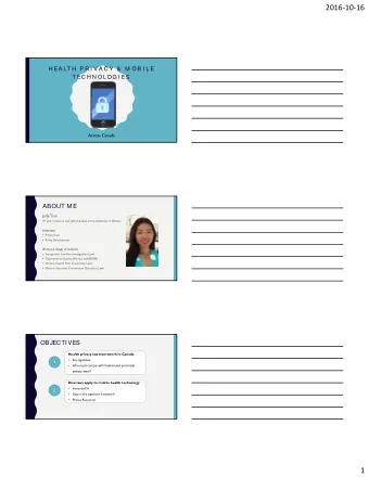 2016  10  16  H EA LT H  P R I V A C Y  &amp;  M O B I L E  T EC H N O LO G I ES  Across