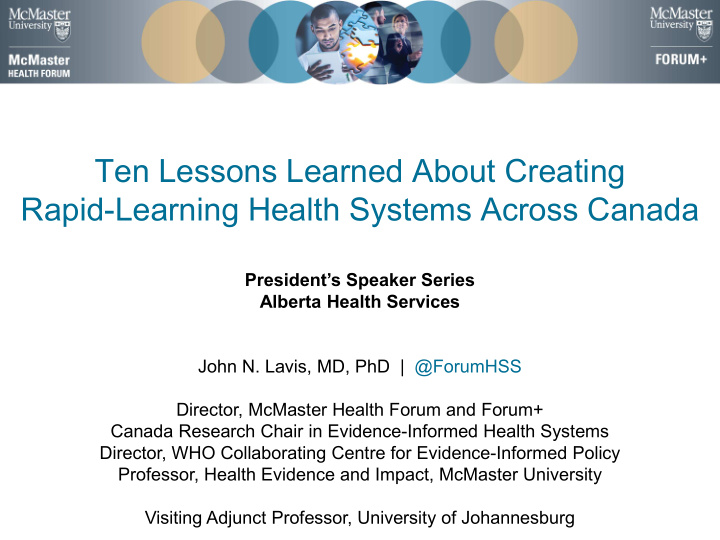 ten lessons learned about creating rapid learning health