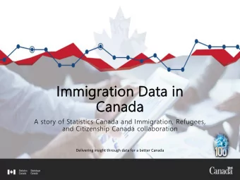Im  Immig  igra  rati  tion  on Dat  Data  a in  in  Can  Canada  ada  A story of Statistics Canada