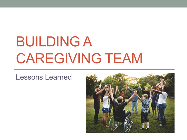 building a caregiving team
