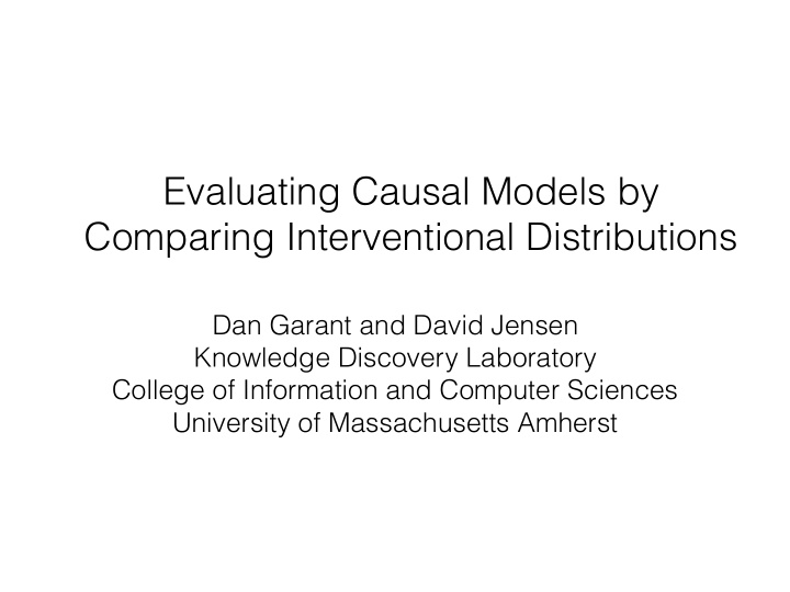 evaluating causal models by comparing interventional