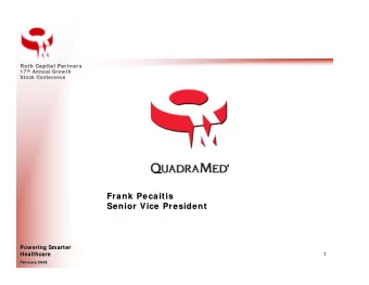 Frank Pecaitis  Frank Pecaitis  Senior Vice President  Senior Vice President  Powering Smarter