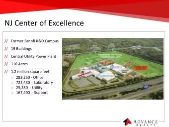 NJ Center of Excellence  // Former Sanofi R&amp;D Campus  // 19 Buildings  // Central Utility Power