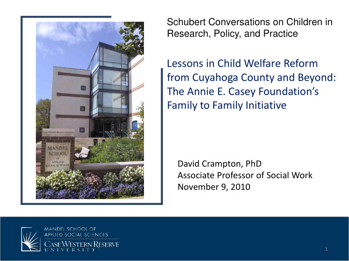 lessons in child welfare reform from cuyahoga county and