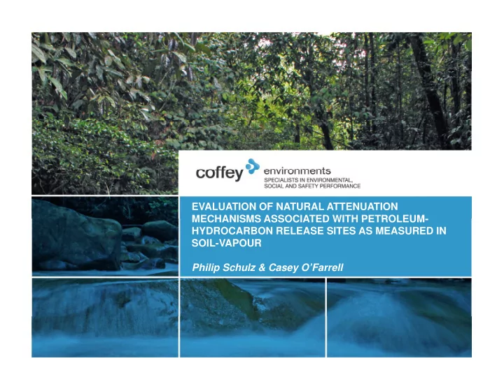 evaluation of natural attenuation mechanisms associated