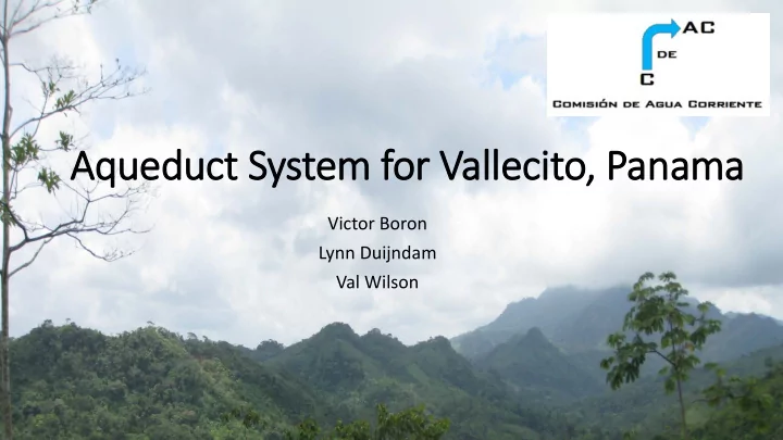 aqueduct system for vallecito p panama