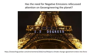 attention on Geoengineering the planet?