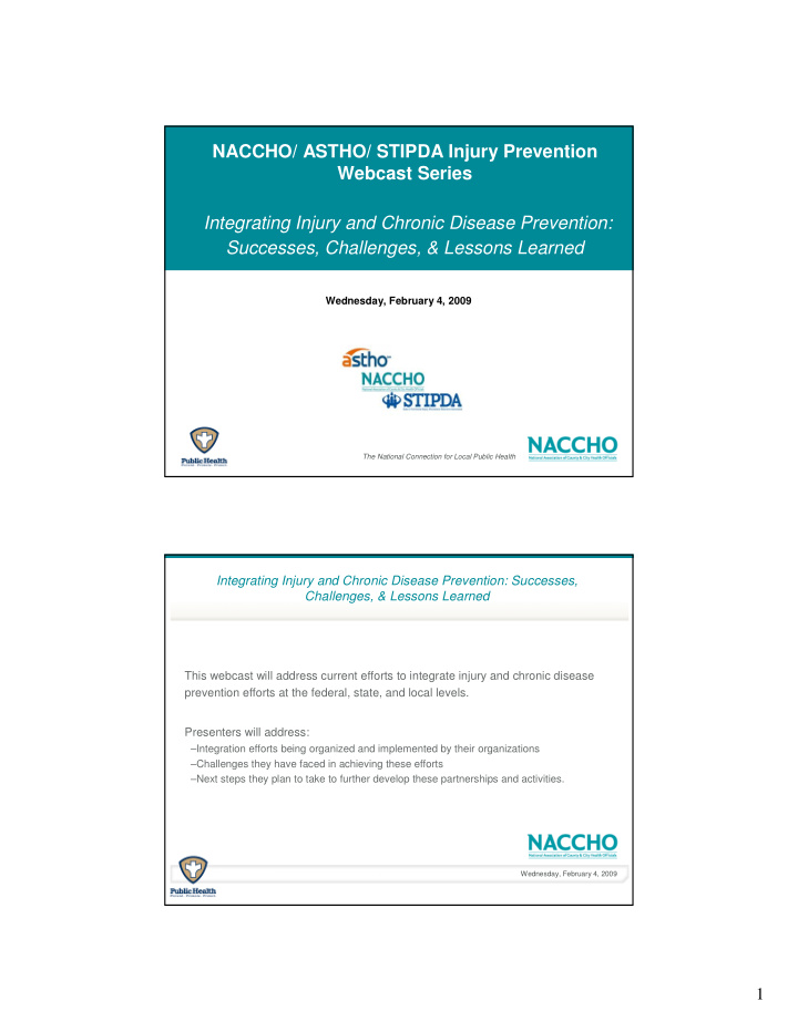 naccho astho stipda injury prevention webcast series