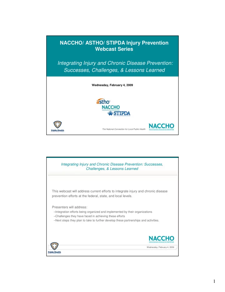 naccho astho stipda injury prevention webcast series