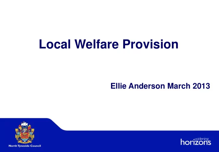 local welfare provision