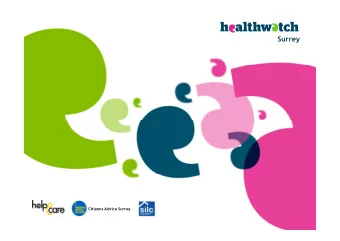 Surrey  Citizens Advice Surrey  A short history of Patient and Public Involvement (PPI)  1974  2003