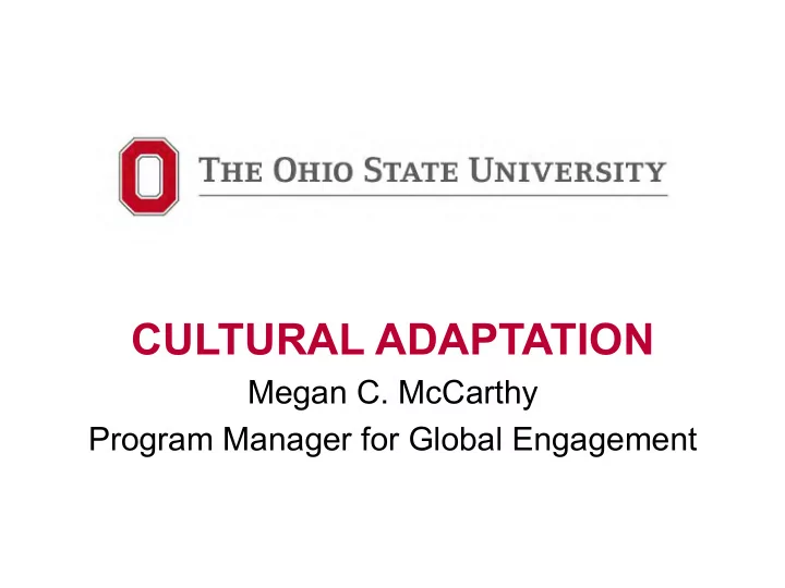 cultural adaptation