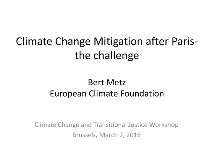 climate change mitigation after paris