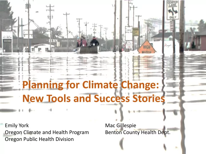 planning for climate change