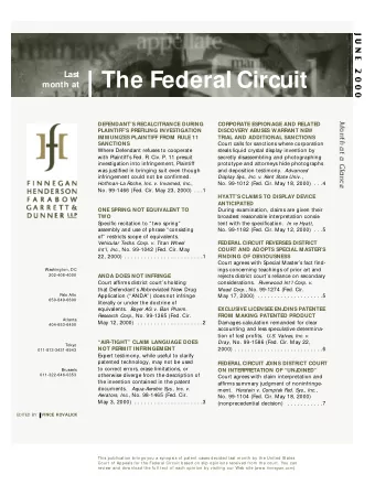 The Federal Circuit  month at  DEFENDANTS RECALCITRANCE DURING  CORPORATE ESPIONAGE AND RELATED