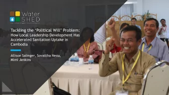 Tackling the Political Will Problem:  How Local Leadership Development Has  Accelerated