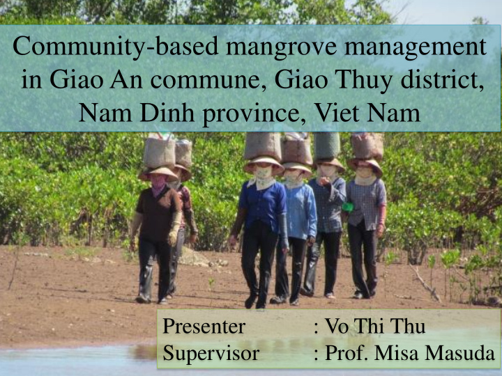 community based mangrove management