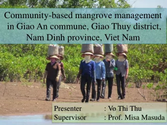 Community-based mangrove management  in Giao An commune, Giao Thuy district,  Nam Dinh province,