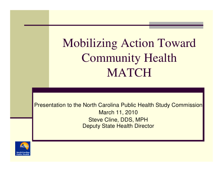 mobilizing action toward community health match