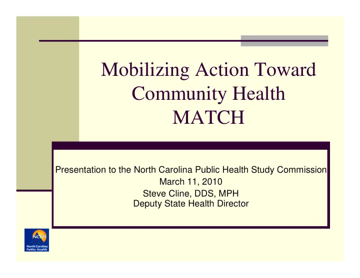 mobilizing action toward community health match