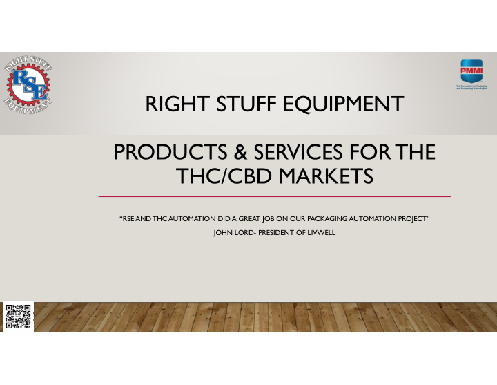 right stuff equipment products amp services for the thc