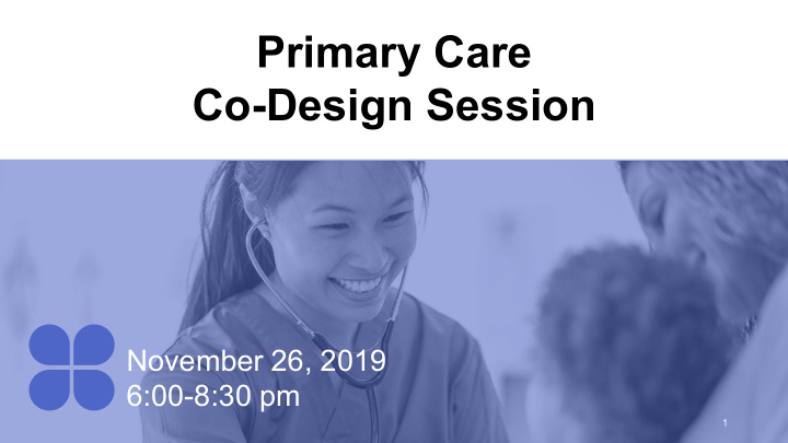 primary care co design session
