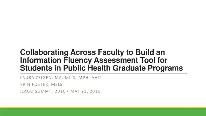 collaborating across faculty to build an information