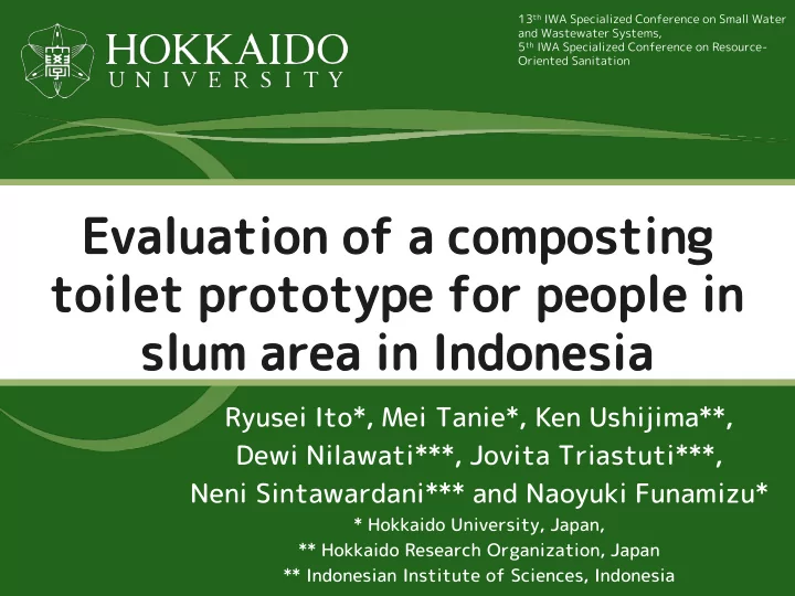 evaluation ev aluation of of a co a composting posting