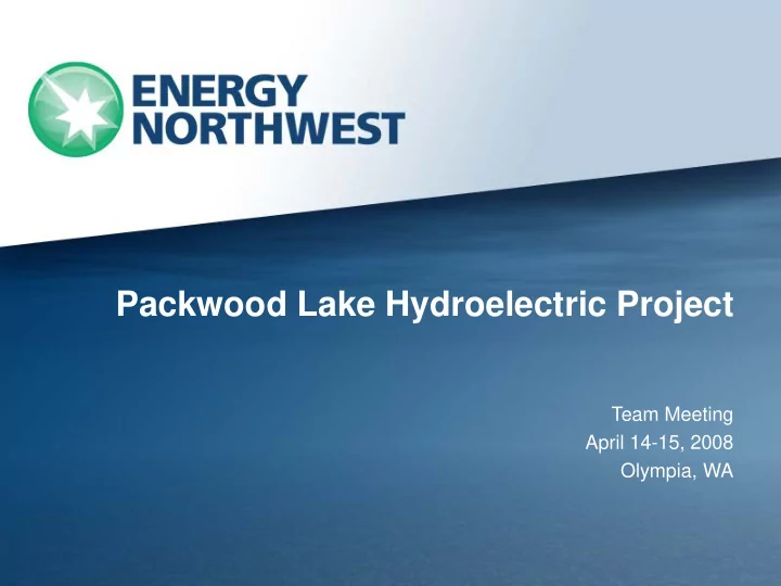 packwood lake hydroelectric project