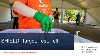 SHIELD: Target, Test, Tell  Draft Presentation for Discussion Purposes  1  COVID-19 SHIELD employs
