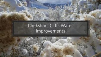 Chekshani Cliffs Water  Improvements  Results Near  Kanarraville  TDS Results:  1604  1000  CICWCD