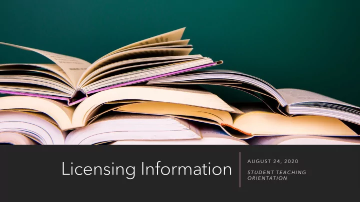 licensing information