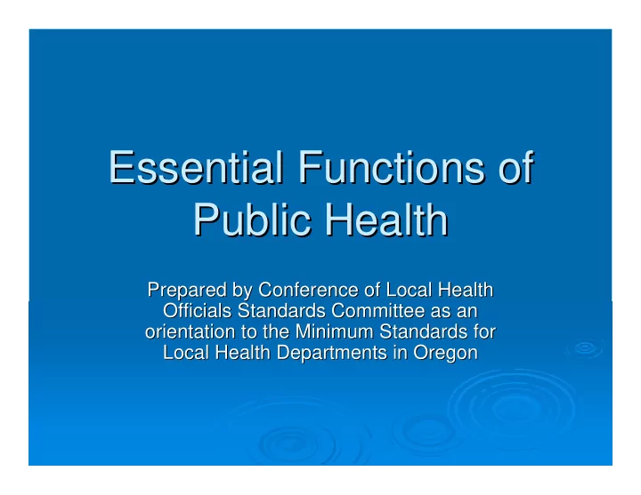 essential functions of essential functions of public