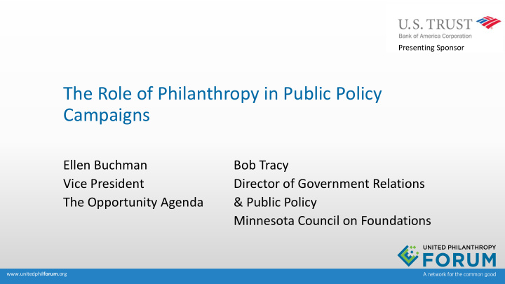 the role of philanthropy in public policy campaigns